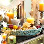 Potpourri with decorative candles