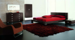 Minimal red bedroom design