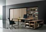 Modern Office Wooden And Black Design