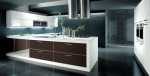 Kitchen Island With Sleek And Modern Custom Kitchen Cabinet Design