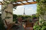 Eiffel tower view terrace Paris