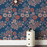 Velvet-flocked-wallpaper-Cabinet-With-White