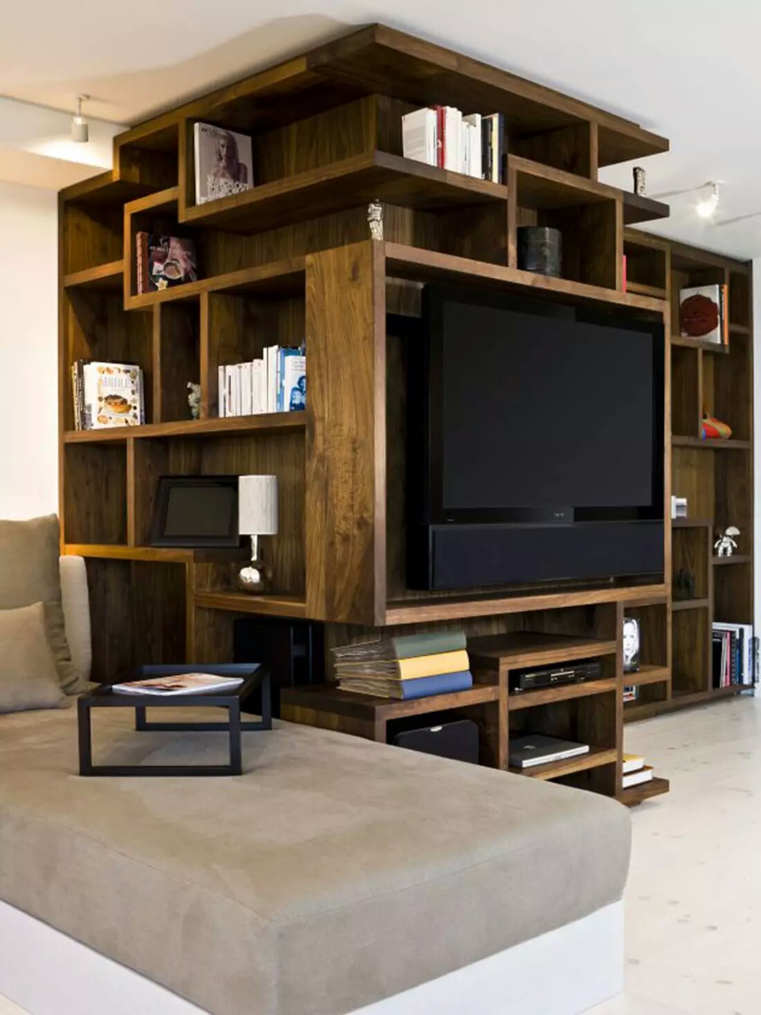 Bookshelf Wall Design Include Hanging Tv Wall Furniture Idea