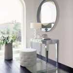metallic dressing table circle mirror white