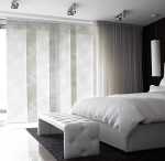 modern white multi layered window shades