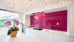 white pink kitchen