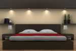 modern-bedroom-with-brown-bed-and-beige-wall
