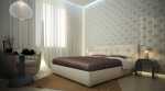 Mood Lighting White Bedroom Textured Feature Wall