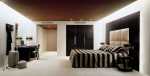 mood lighting brown-and-creany-bedroom-interior-with-creamy-carpet