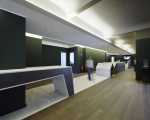 contemporary-office-interior-design-hallway-with-wood-flooring-dark-green-colored-walls-and-modern-lighting-system