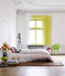 White-bedroom-yellow-accent-wall