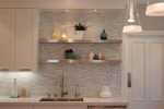 White Horizontal Tile Backsplash