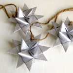 Christmas Origami Star silver paper Decoration