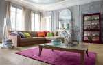 roche-bobois-sofa-pink carpet modern apartment living room interior design