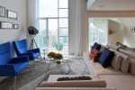Blue chair modern living room interior design for amazing home decor