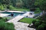 modern garden with zen water body