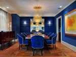 White, Orange  And Blue Dining Room