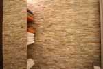 ivory natural stone cladding in bathroom