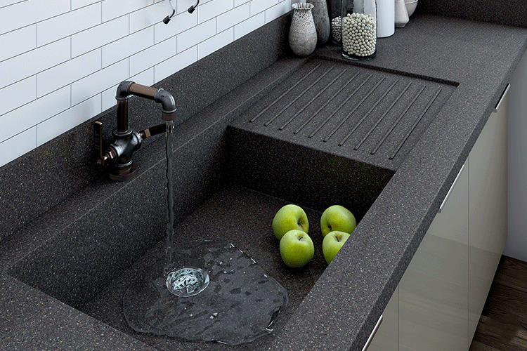 One-Piece Countertop And Sink