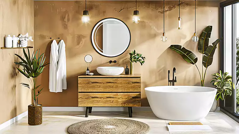 Luxurious Modern Bathroom With Sleek Design Elegant Sink Luxurious Modern Bathroom With Sleek Design Elegant Sink