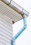Roof gutter with the drainpipe.