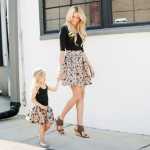 mother-daughter-family-matching-knee-length-spring-skirt