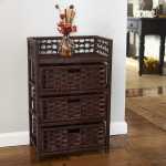 Household Essentials Hand-Woven Paper Rope 3-Drawer Chest