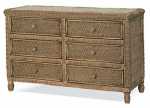 Stix N Things Santa Cruz 6 Drawer Wicker Dresser