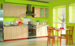 minty green colored kitchen schemes