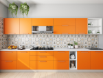 warm orange colored kitchen schemes